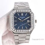 Luxury Copy Patek Philippe Cubitus Pave-Diamond Case Midnight Blue with Baguettes